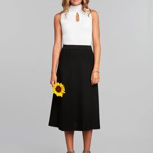 Modern Vintage Knit Midi Skirt